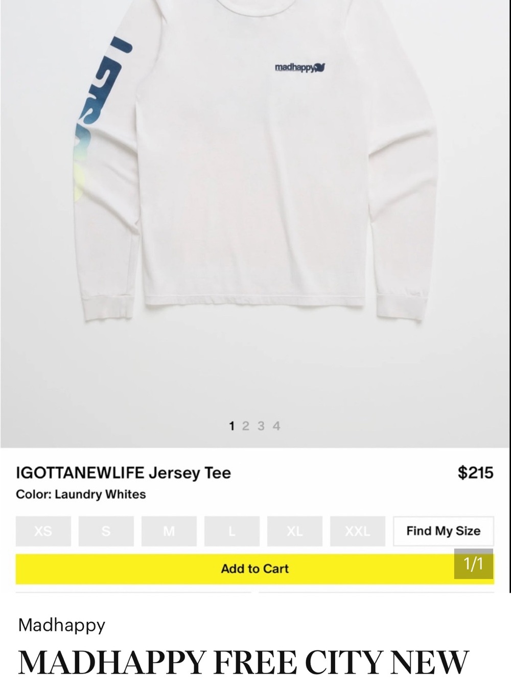 Madhappy free city I got a new life jersey tee - SOLD OUT